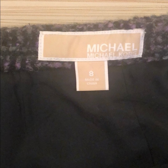 Michael Kors Purple Tweed Bouclé Skirt sa 8 - Picture 2 of 4